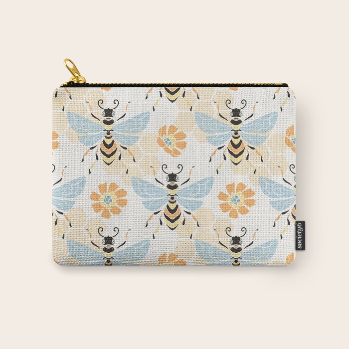 Honey Bee Abstract Pattern Carry All Pouch Gallery Image 1