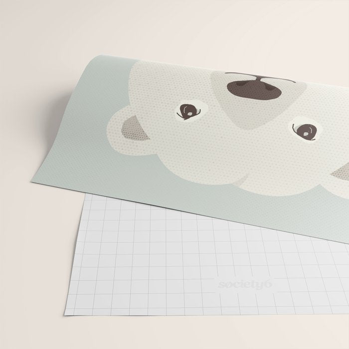 Whimsy Polar Bear, Animal Portrait Wrapping Paper Gallery Image 2