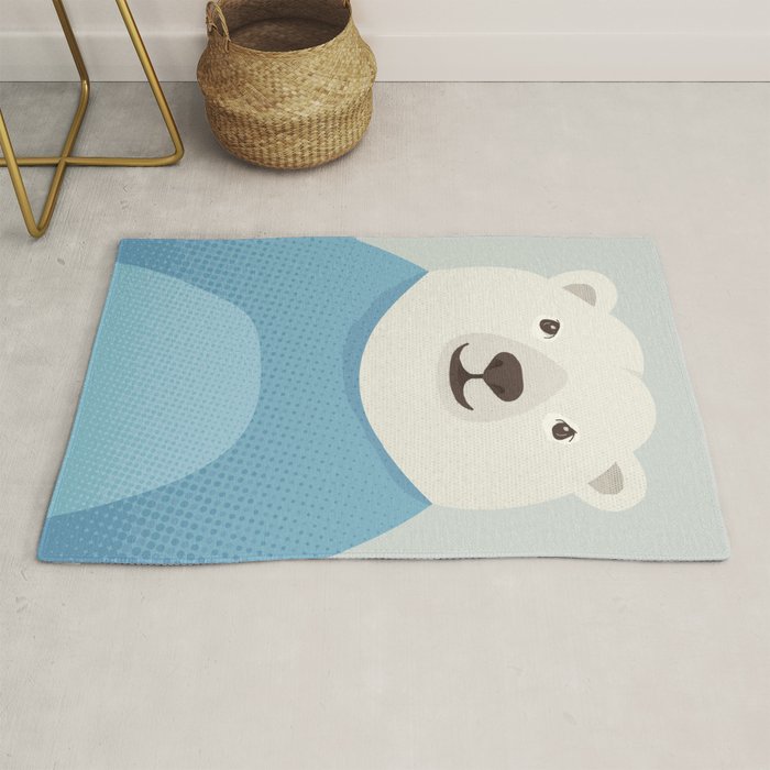 Whimsy Polar Bear, Animal Portrait Rug Gallery Image 1