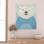 Whimsy Polar Bear, Animal Portrait Wall Tapestry Gallery Image 2