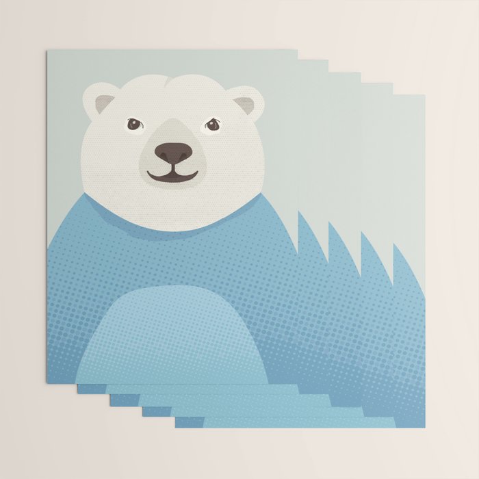 Whimsy Polar Bear, Animal Portrait Wrapping Paper Gallery Image 3