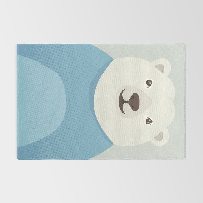 Whimsy Polar Bear, Animal Portrait Rug Gallery Image 2
