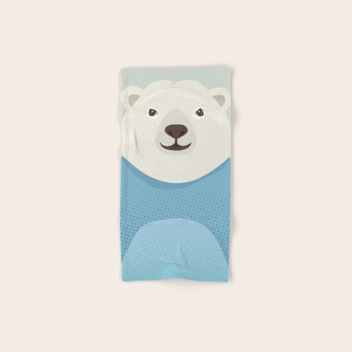 Whimsy Polar Bear, Animal Portrait Bath Towel Gallery Image 1