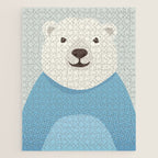 Whimsy Polar Bear, Animal Portrait Jigsaw Puzzle Gallery Image 1