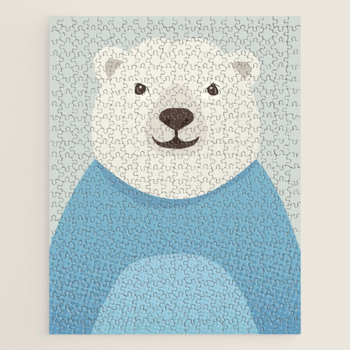 Whimsy Polar Bear, Animal Portrait Jigsaw Puzzle Gallery Image 1