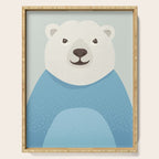 Whimsy Polar Bear, Animal Portrait Serving Tray Gallery Image 1
