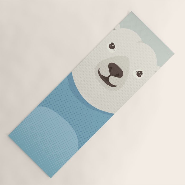 Whimsy Polar Bear, Animal Portrait Yoga Mat Gallery Image 1