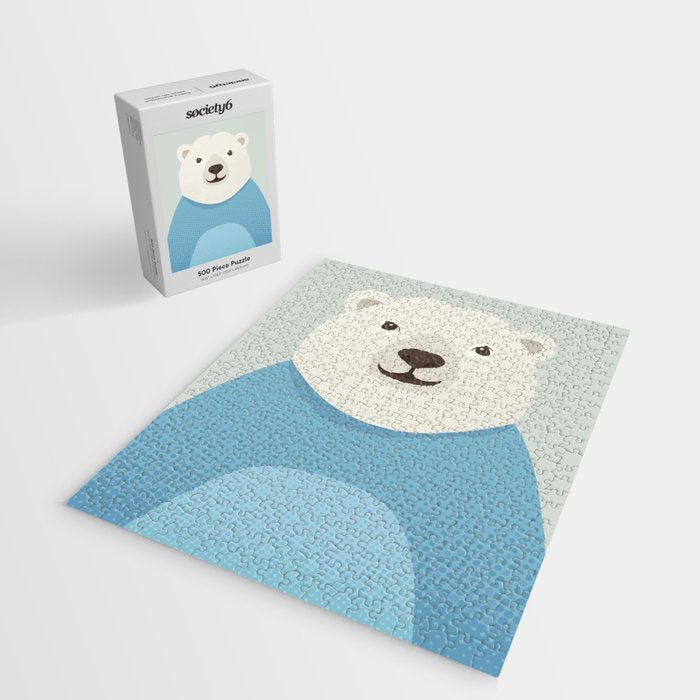 Whimsy Polar Bear, Animal Portrait Jigsaw Puzzle Gallery Image 2