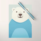 Whimsy Polar Bear, Animal Portrait Wrapping Paper Gallery Image 1