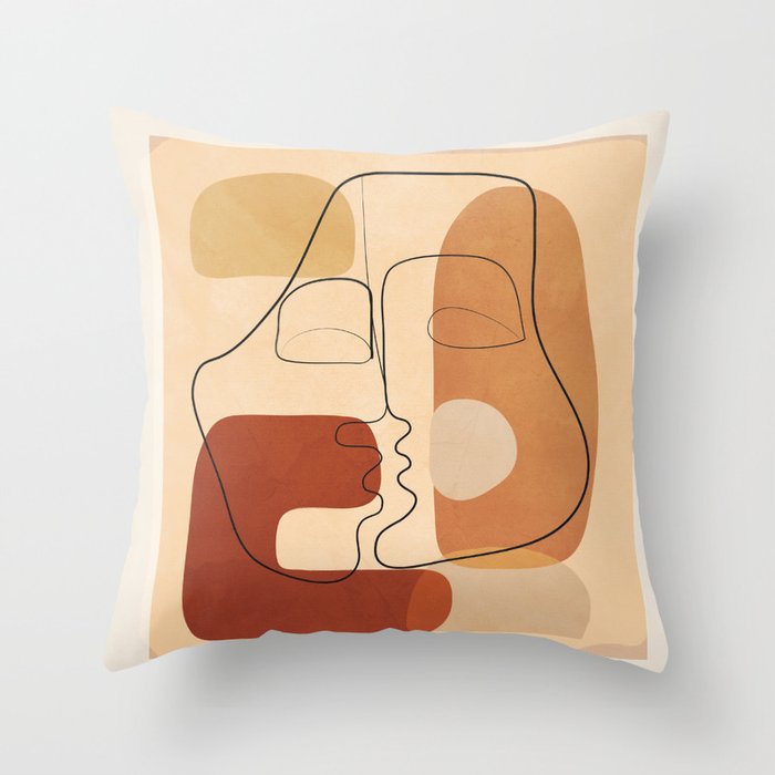 Abstract Line Kiss 2 Throw Pillow Gallery Image 1