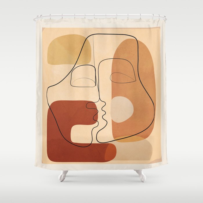 Abstract Line Kiss 2 Shower Curtain Gallery Image 1