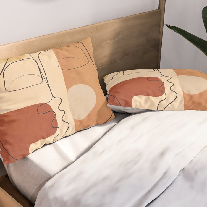 Abstract Line Kiss 2 Pillow Sham Gallery Image 2