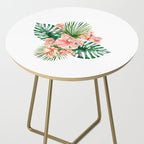 Tropical Jungle Hibiscus Flowers - Floral Side Table Gallery Image 2
