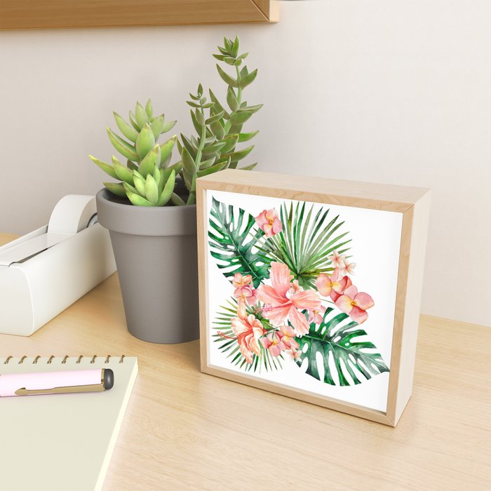 Tropical Jungle Hibiscus Flowers - Floral Mini Art Print Gallery Image 2