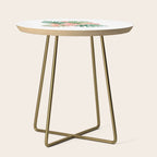 Tropical Jungle Hibiscus Flowers - Floral Side Table Gallery Image 1