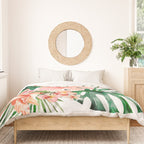 Tropical Jungle Hibiscus Flowers - Floral Duvet Cover Gallery Image 3