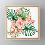 Tropical Jungle Hibiscus Flowers - Floral Mini Art Print Gallery Image 1
