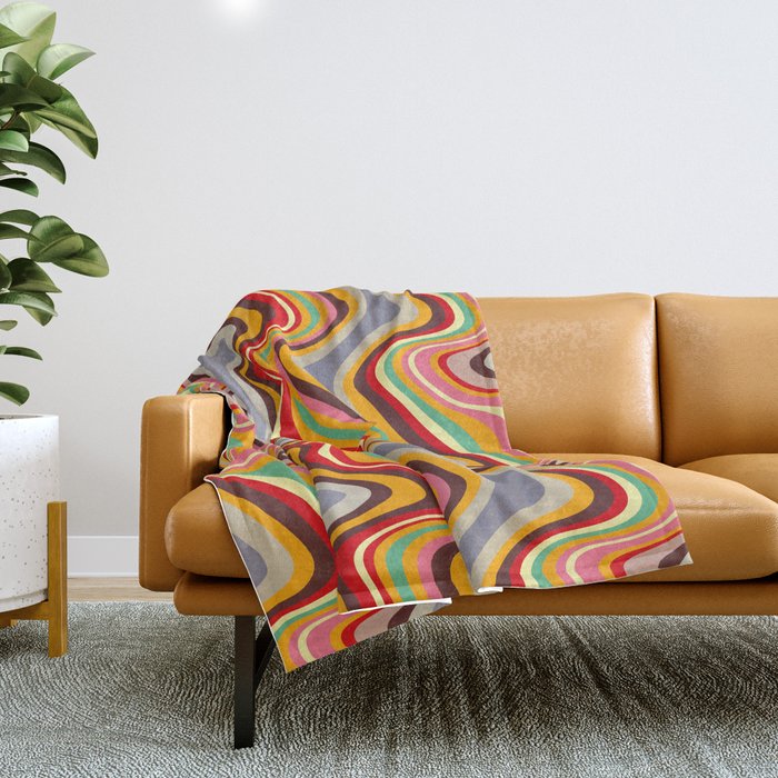 retro wave disco Throw Blanket Gallery Image 1