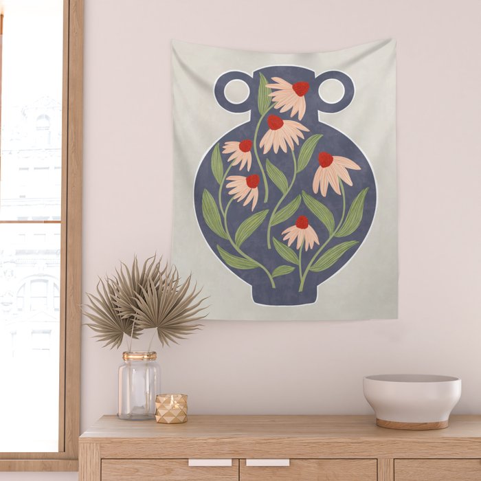 Vase of daisies Wall Tapestry Gallery Image 2