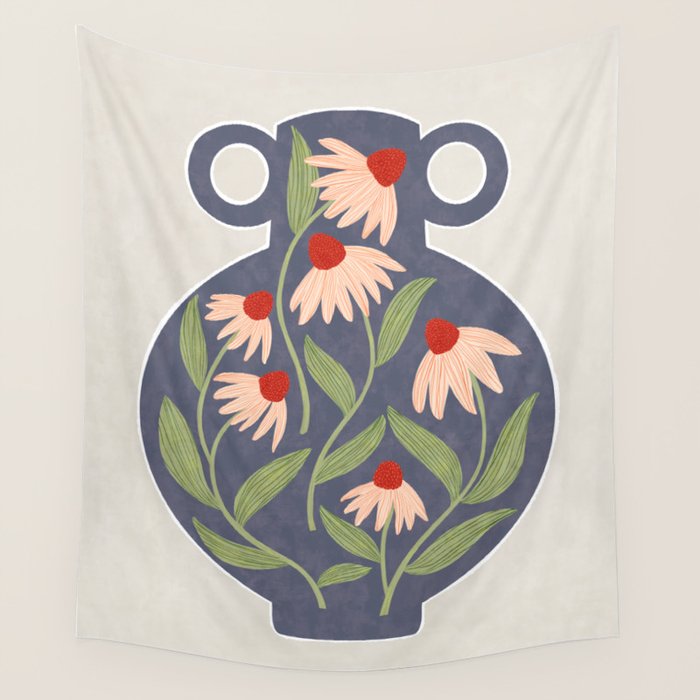 Vase of daisies Wall Tapestry Gallery Image 4