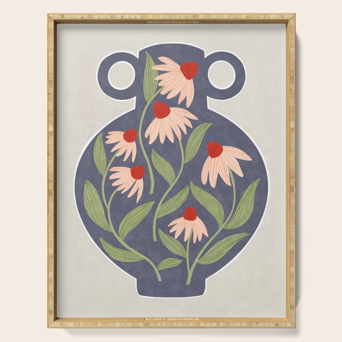 Vase of daisies Serving Tray Gallery Image 1