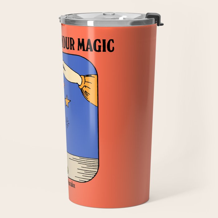 Don't Hide Your Magic - Inspirational Quote Vintage Illustration Travel Mug Gallery Image 2
