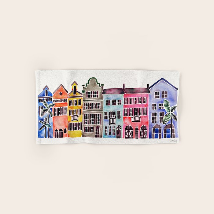 Rainbow Row - Charleston Bath Towel Gallery Image 1