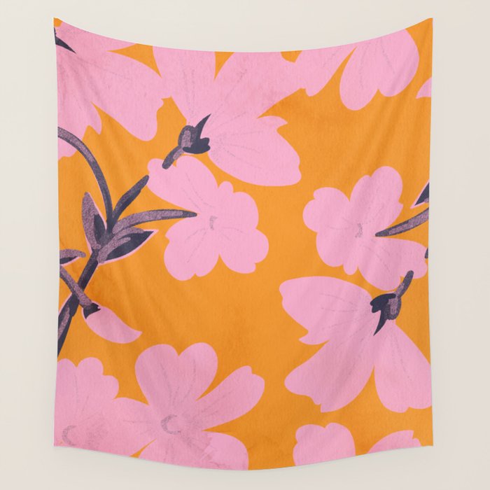 Abstract Minimal Flowers 18 Wall Tapestry Gallery Image 4