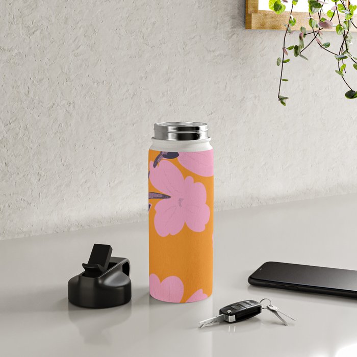 Abstract Minimal Flowers 18 Water Bottle Gallery Image 4