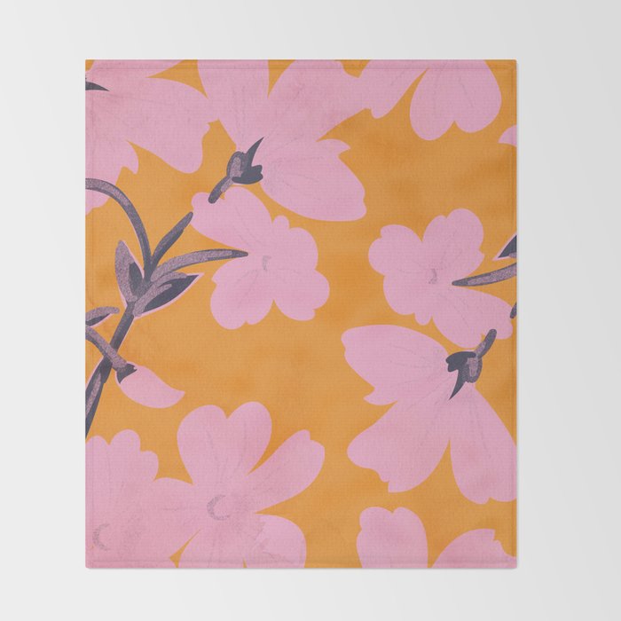 Abstract Minimal Flowers 18 Throw Blanket Gallery Image 2