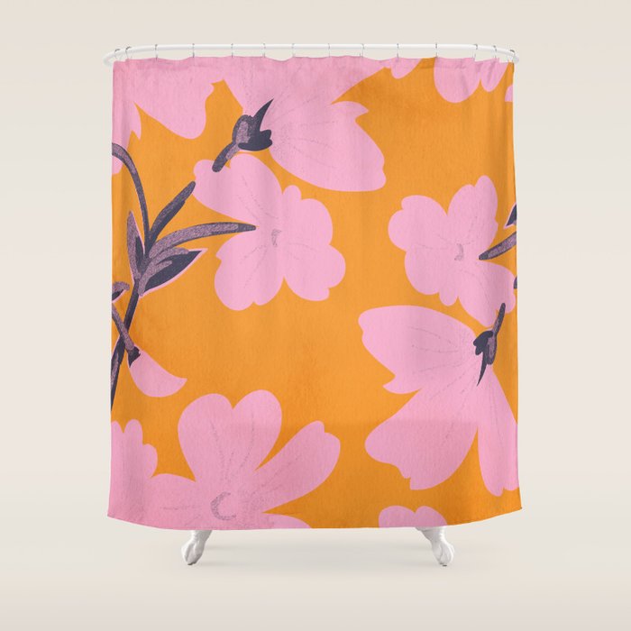 Abstract Minimal Flowers 18 Shower Curtain Gallery Image 1