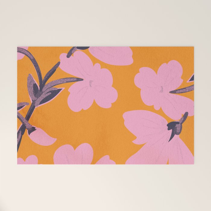 Abstract Minimal Flowers 18 Welcome Mat Gallery Image 1