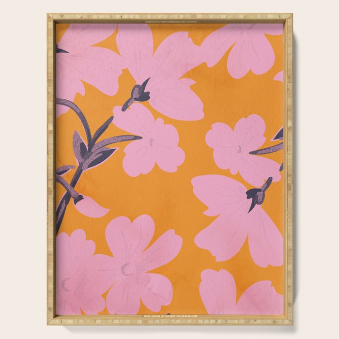 Abstract Minimal Flowers 18 Serving Tray Gallery Image 1
