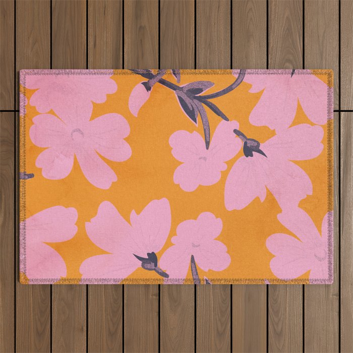 Abstract Minimal Flowers 18 Outdoor Rug Gallery Image 1