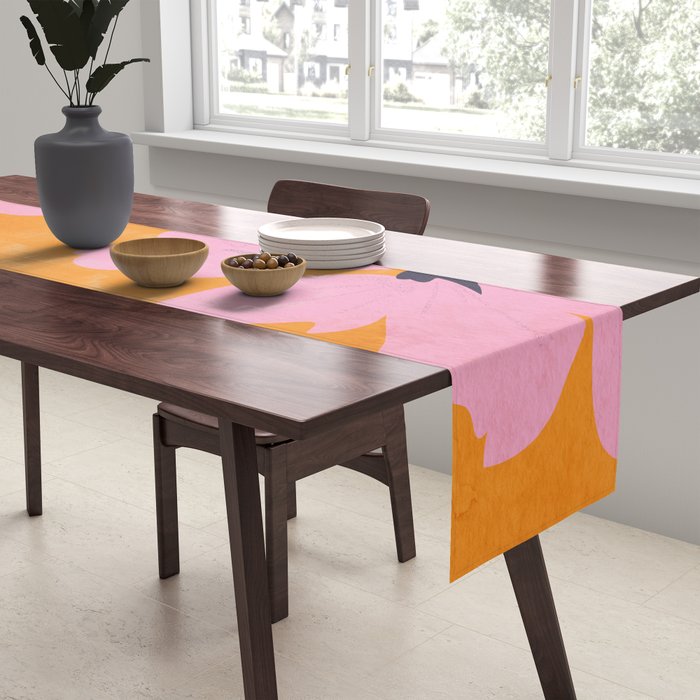 Abstract Minimal Flowers 18 Table Runner Gallery Image 2