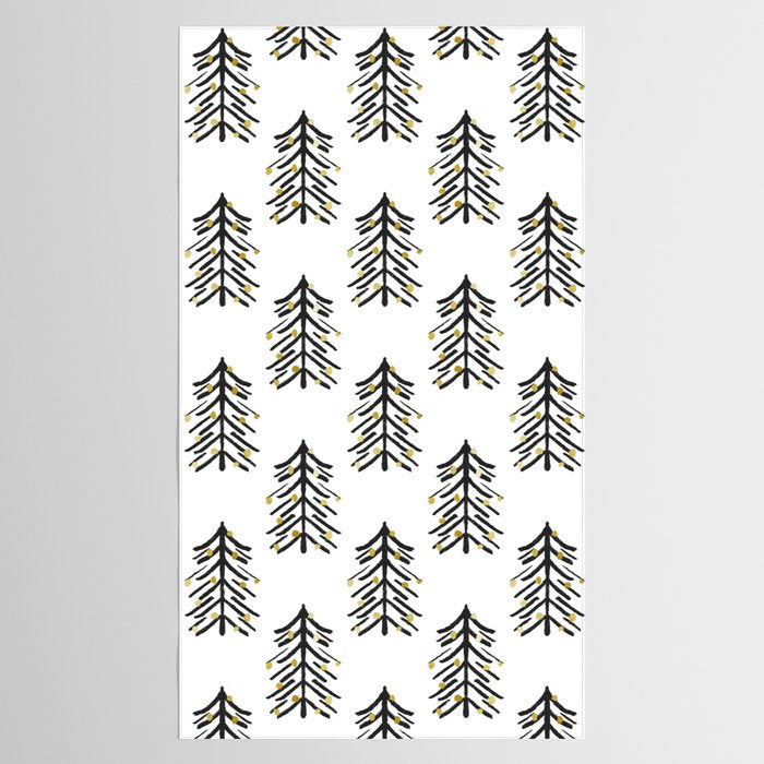 Black and gold spiky tree Tablecloth Gallery Image 2