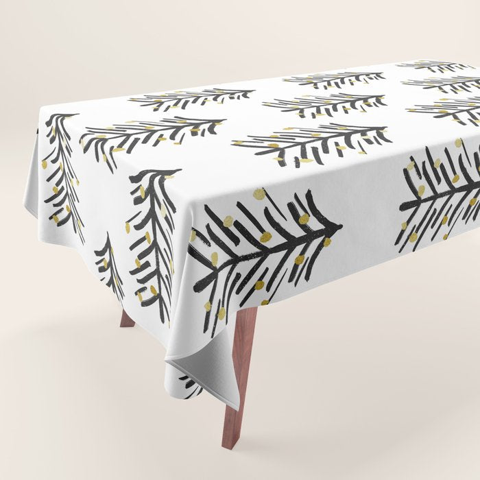 Black and gold spiky tree Tablecloth Gallery Image 1