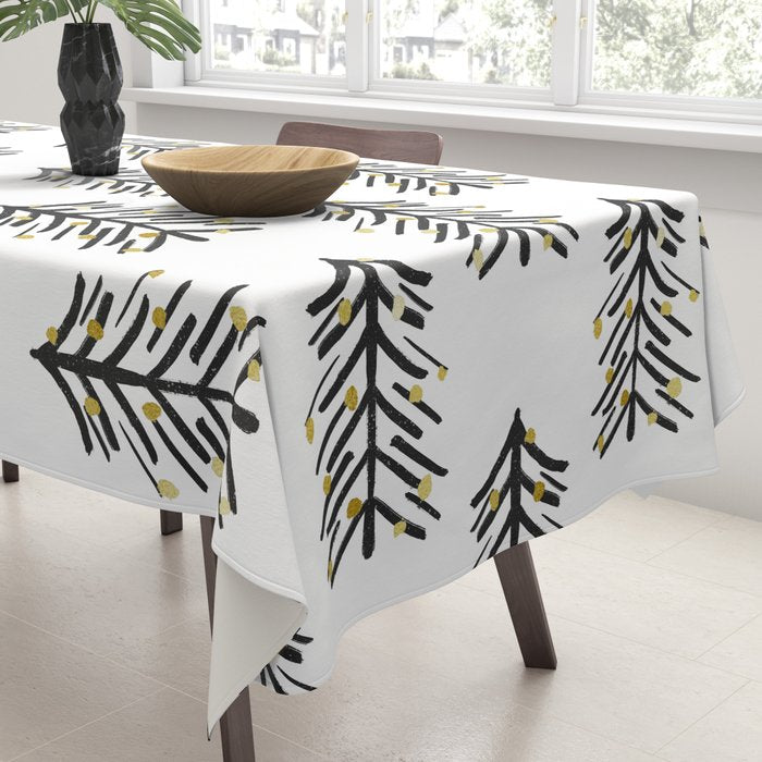 Black and gold spiky tree Tablecloth Gallery Image 3