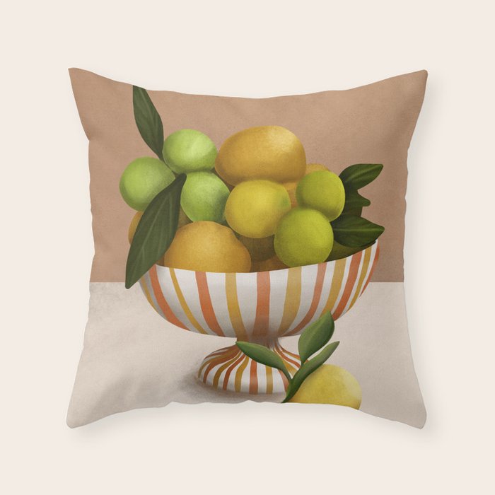 Golden Citrus 1 Throw Pillow Gallery Image 1