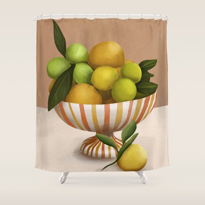 Golden Citrus 1 Shower Curtain Gallery Image 1