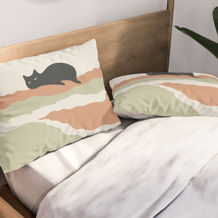 Magic meow 3 lazy cat Pillow Sham Gallery Image 2
