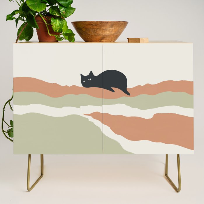 Magic meow 3 lazy cat Credenza Gallery Image 1