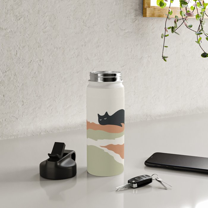 Magic meow 3 lazy cat Water Bottle Gallery Image 4