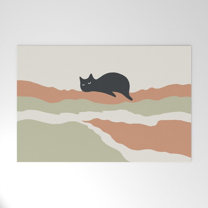 Magic meow 3 lazy cat Welcome Mat Gallery Image 1