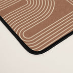 Geometric Lines in Terracotta and Beige 76 (Mid century Midern Rainbow Abstract) Desk Mat Gallery Image 4