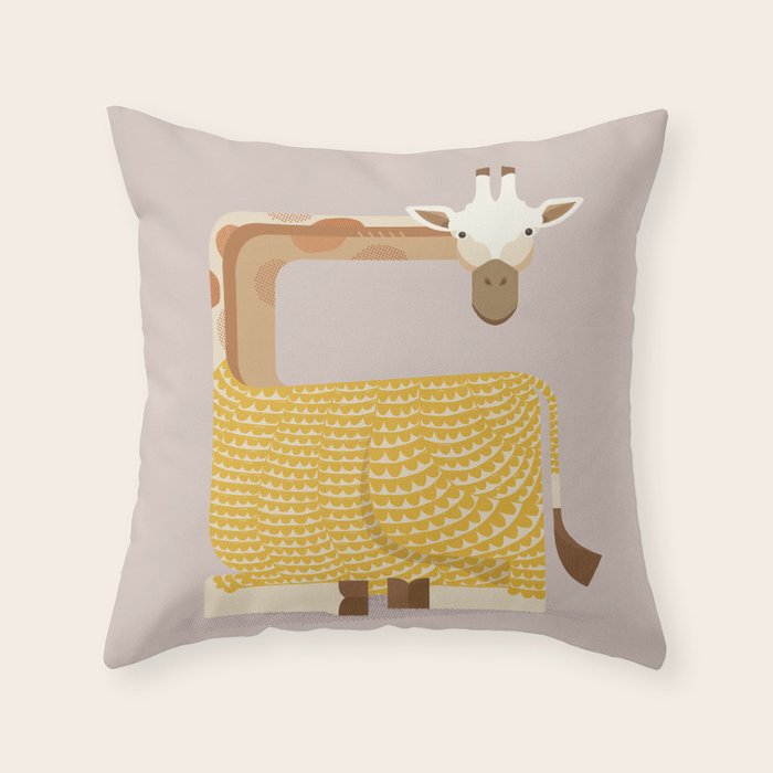 Whimsical Giraffe Throw Pillow Gallery Image 1