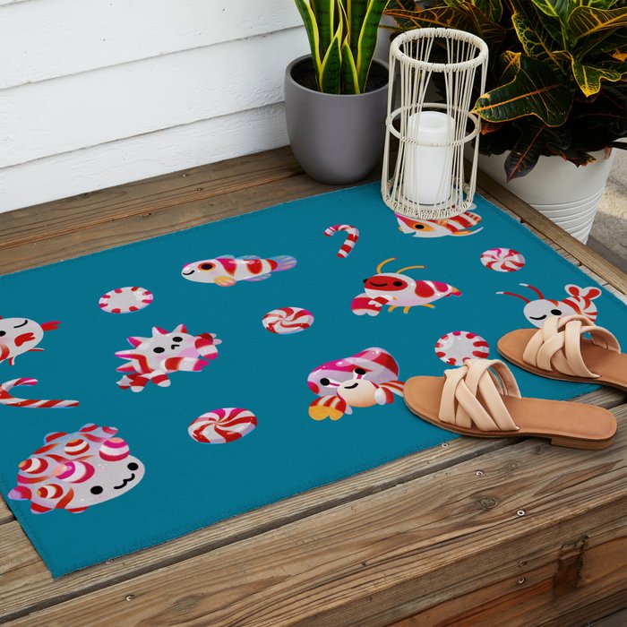 Sea Peppermint Candies Outdoor Rug Gallery Image 2