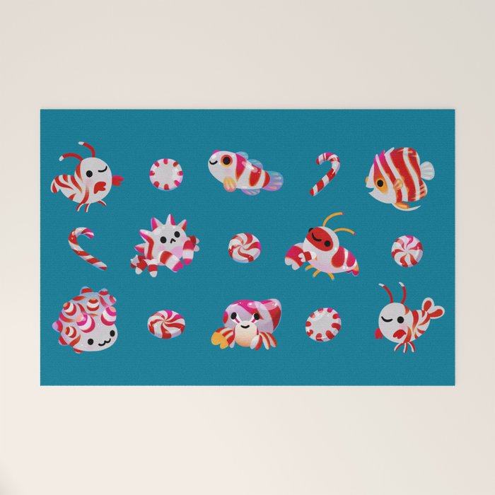Sea Peppermint Candies Welcome Mat Gallery Image 1