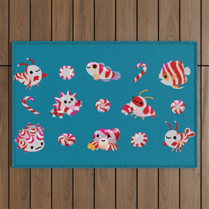 Sea Peppermint Candies Outdoor Rug Gallery Image 1