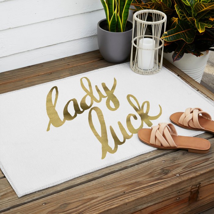 Lady Luck - Gold Ink Outdoor Rug Gallery Image 2